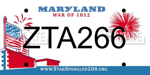 ZTA266 Maryland License Plate