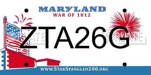 ZTA26G Maryland License Plate