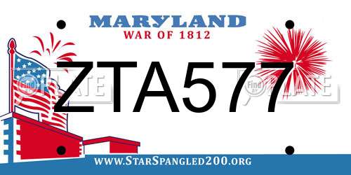 ZTA577 Maryland License Plate