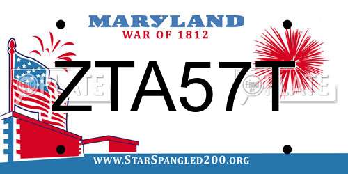 ZTA57T Maryland License Plate