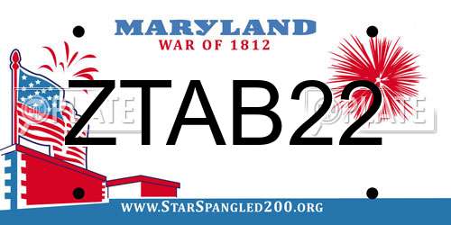 ZTAB22 Maryland License Plate