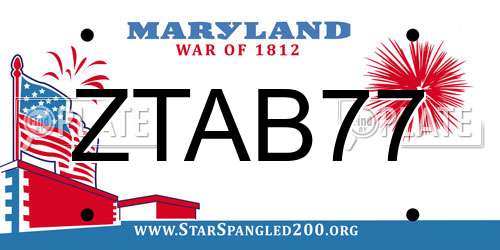 ZTAB77 Maryland License Plate