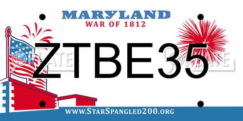 ZTBE35 Maryland License Plate
