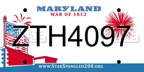 ZTH4097 Maryland License Plate