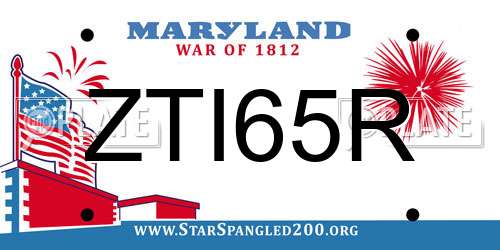 ZTI65R Maryland License Plate