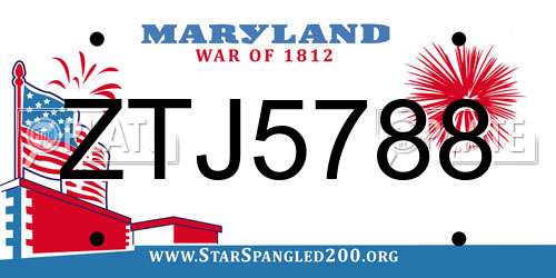 ZTJ5788 Maryland License Plate