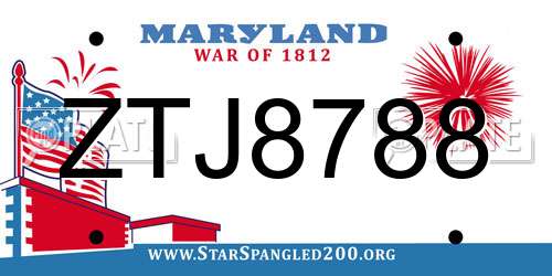 ZTJ8788 Maryland License Plate