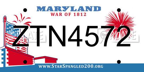 ZTN4572 Maryland License Plate