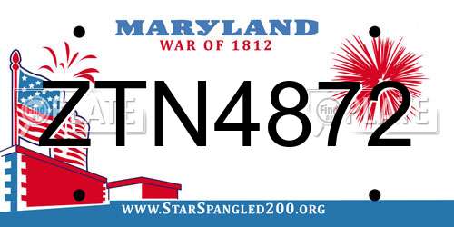ZTN4872 Maryland License Plate