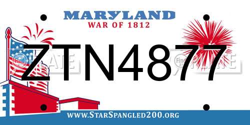 ZTN4877 Maryland License Plate