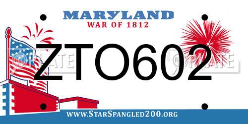 ZTO602 Maryland License Plate