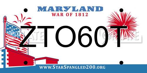 ZTO60T Maryland License Plate