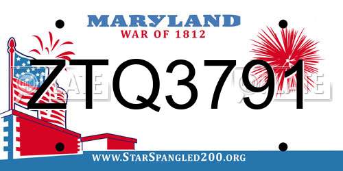 ZTQ3791 Maryland License Plate