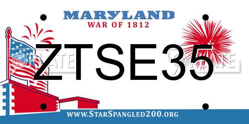 ZTSE35 Maryland License Plate