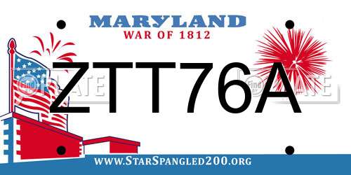 ZTT76A Maryland License Plate