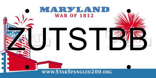 ZUTSTBB Maryland License Plate