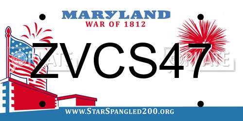 ZVCS47 Maryland License Plate
