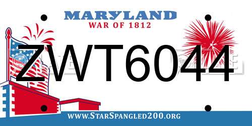 ZWT6044 Maryland License Plate