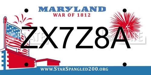 ZX7Z8A Maryland License Plate