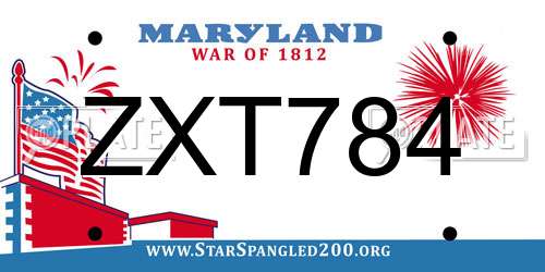 ZXT784 Maryland License Plate