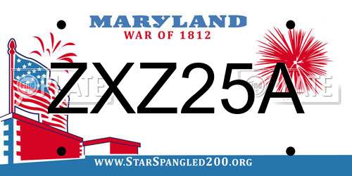 ZXZ25A Maryland License Plate