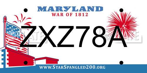 ZXZ78A Maryland License Plate