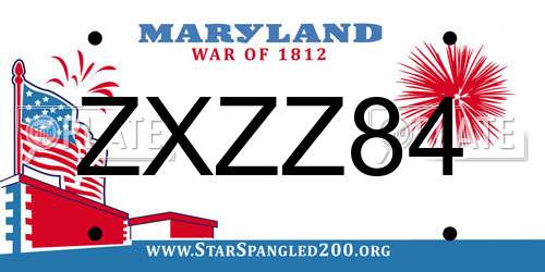 ZXZZ84 Maryland License Plate