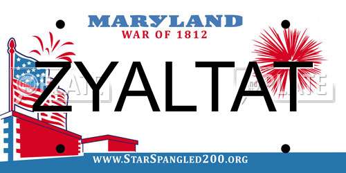 ZYALTAT Maryland License Plate