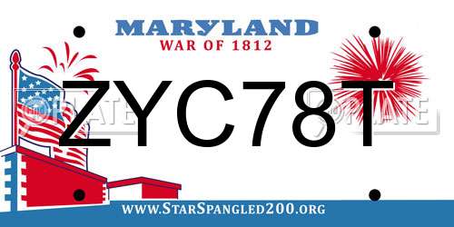 ZYC78T Maryland License Plate