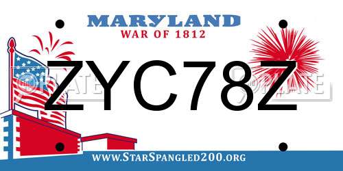 ZYC78Z Maryland License Plate