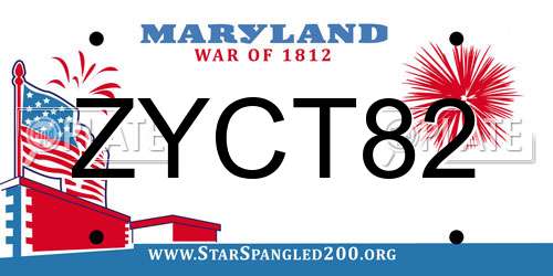 ZYCT82 Maryland License Plate
