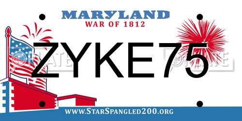 ZYKE75 Maryland License Plate