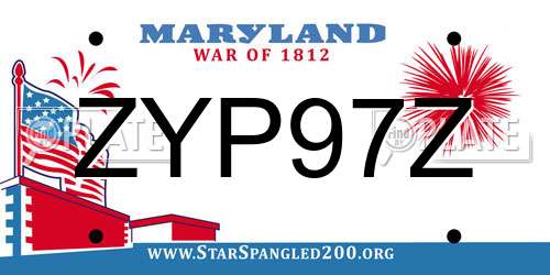ZYP97Z Maryland License Plate
