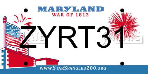 ZYRT31 Maryland License Plate