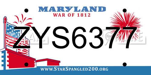 ZYS6377 Maryland License Plate