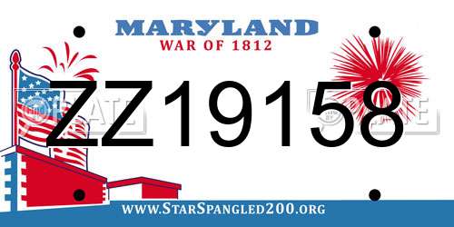 ZZ19158 Maryland License Plate