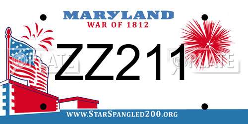 ZZ211 Maryland License Plate