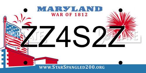 ZZ4S2Z Maryland License Plate