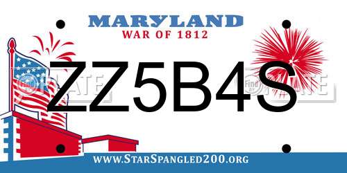 ZZ5B4S Maryland License Plate