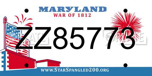 ZZ85773 Maryland License Plate