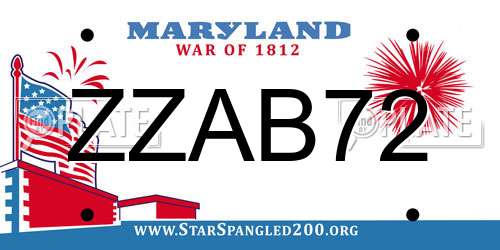 ZZAB72 Maryland License Plate