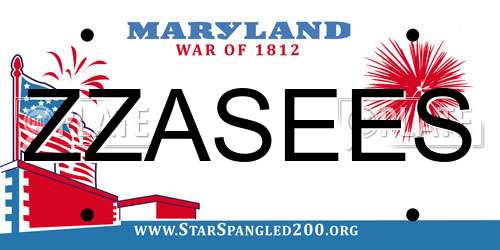 ZZASEES Maryland License Plate
