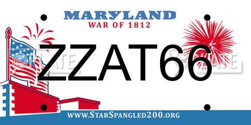 ZZAT66 Maryland License Plate