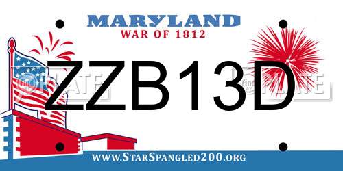 ZZB13D Maryland License Plate