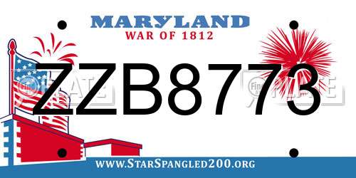ZZB8773 Maryland License Plate