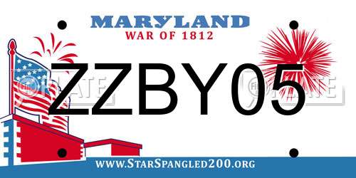 ZZBY05 Maryland License Plate