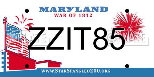 ZZIT85 Maryland License Plate