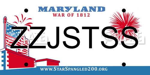 ZZJSTSS Maryland License Plate