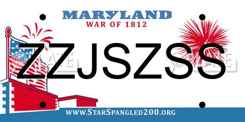 ZZJSZSS Maryland License Plate