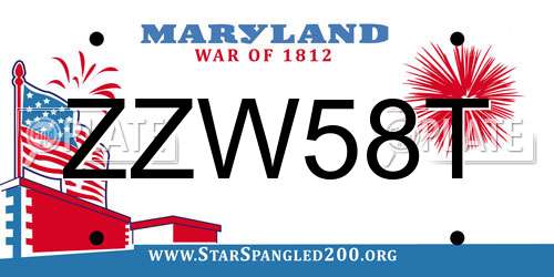 ZZW58T Maryland License Plate
